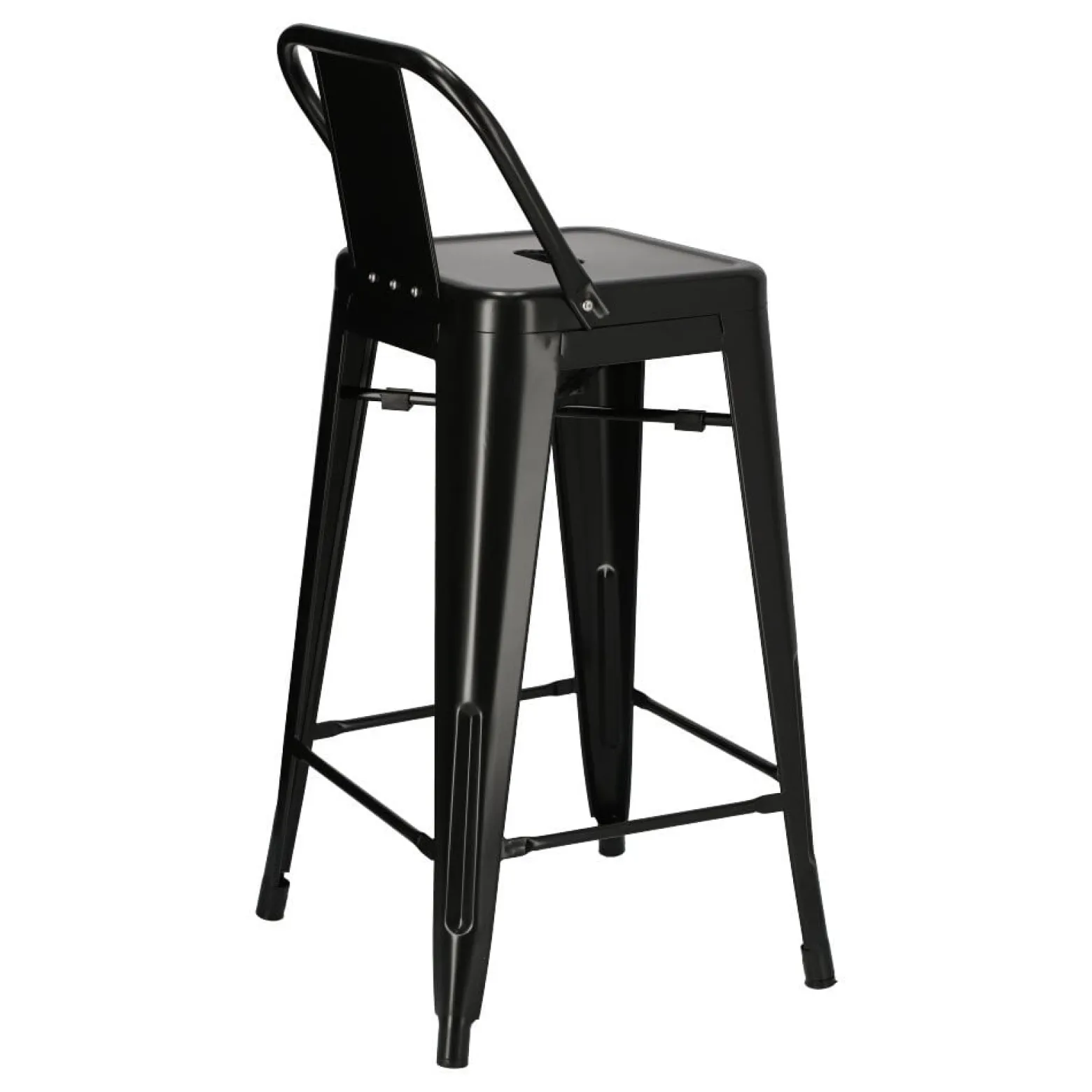 Hoker Paris Back short 66cm czarny insp. Tolix