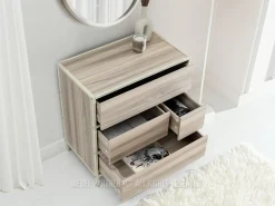 Jesienno-Beżowa Komoda Samoa 4Szufl Pushopen Salon