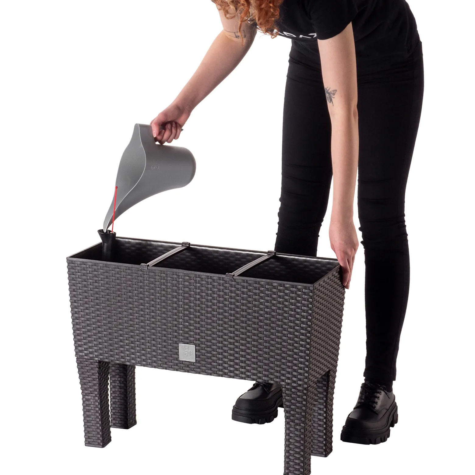 Kadax Donica Skrzynka 60cm Wkład Na Nóżkach Brąz