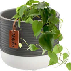 Kadax Doniczka Ceramiczna 16cm Osłonka Szara Biała