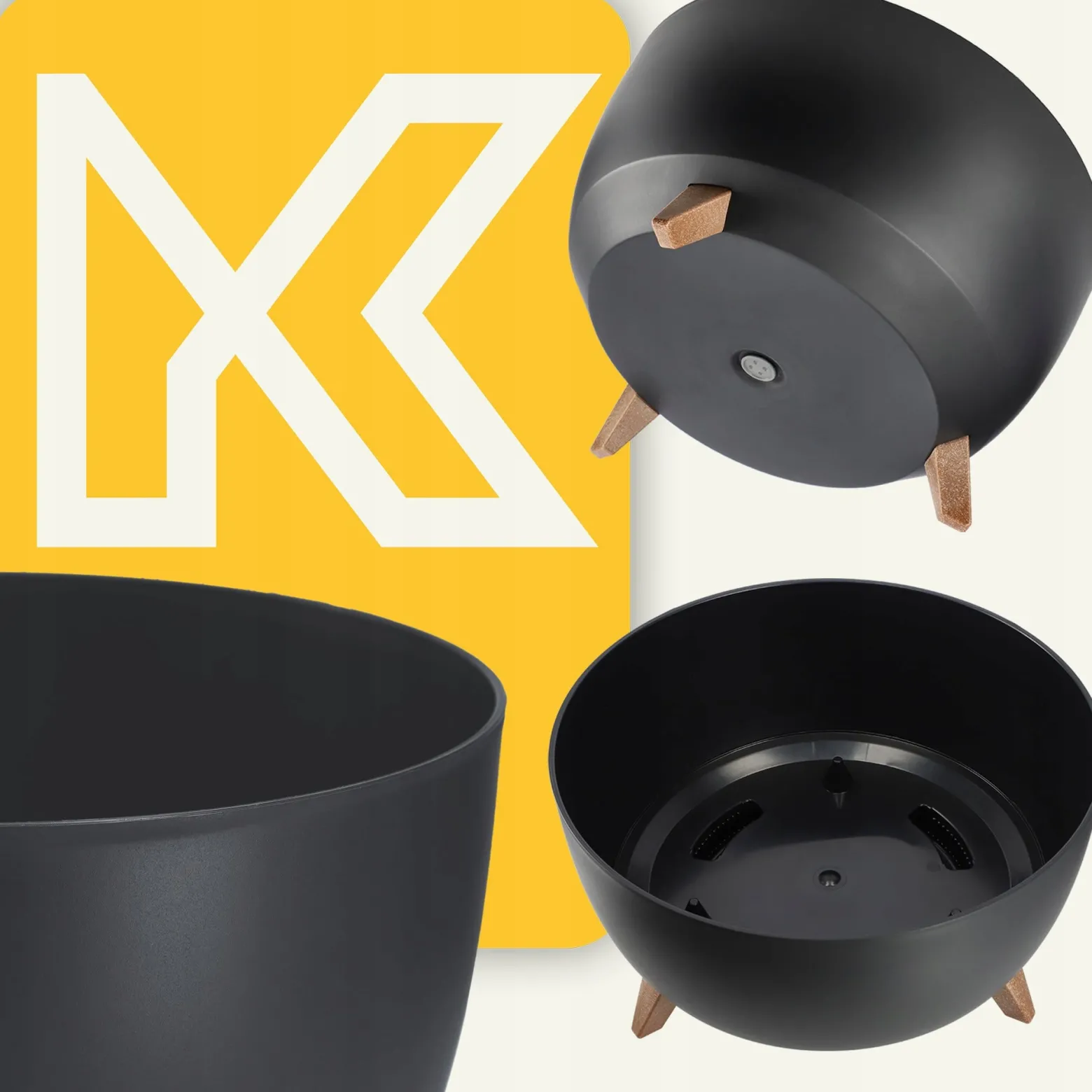 Kadax Doniczka Donica 47cm Wkład Osłonka Czarna