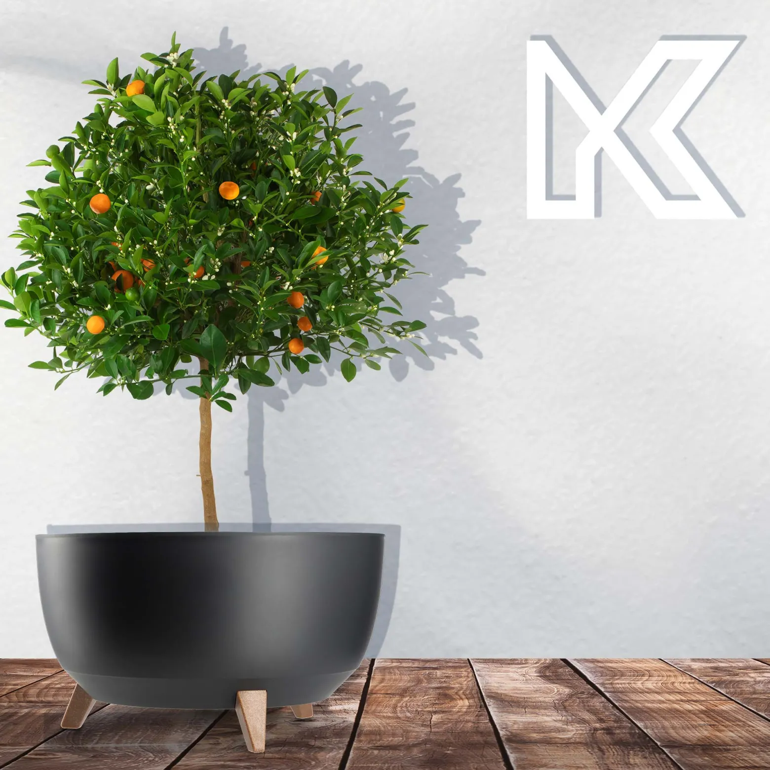 Kadax Doniczka Donica 47cm Wkład Osłonka Czarna