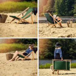 Kadax Leżak Ogrodowy Plażowy Drewniany Leżaki 2szt
