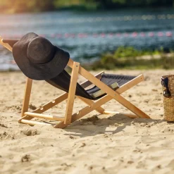 Kadax Leżak Ogrodowy Plażowy Drewniany Leżaki 2szt