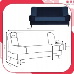 Kanapa sofa Sara Duo rozkładana wersalka spania Family meble