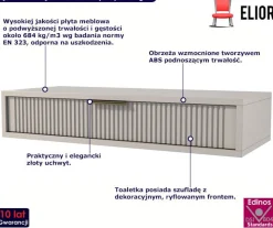 Kaszmirowa ryflowana toaletka ścienna - Zero
