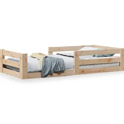 Łóżko Drewniane Rama Łóżka Sofa Brązowe Do Sypialni Pokoju 70x140 cm