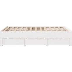 Łóżko Drewniane Rama Łóżka Sofa Biała Do Sypialni Pokoju 150x200 cm