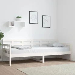 Łóżko dzienne białe lite drewno sosnowe 80x200 cm