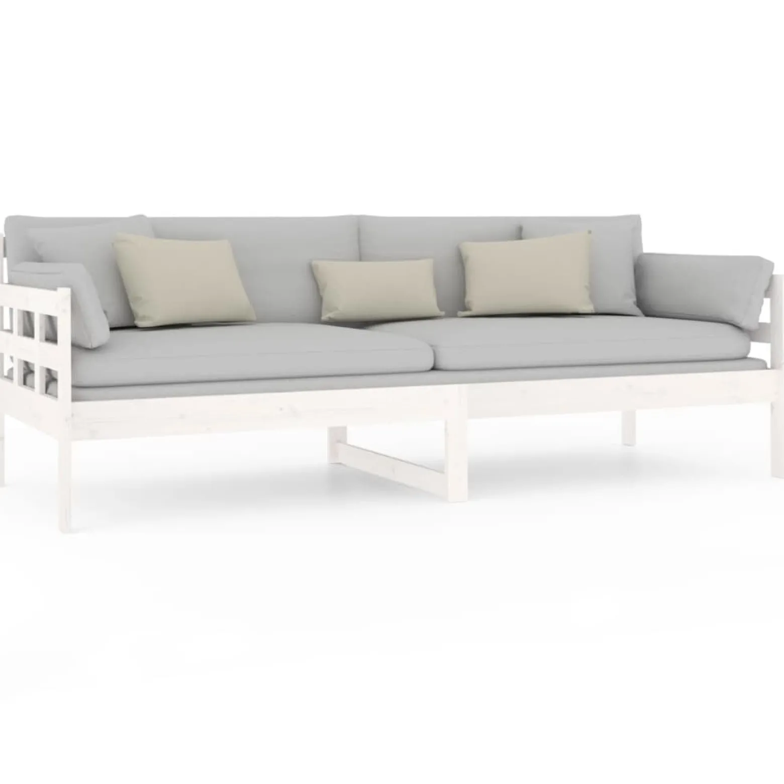 Łóżko dzienne białe lite drewno sosnowe 80x200 cm