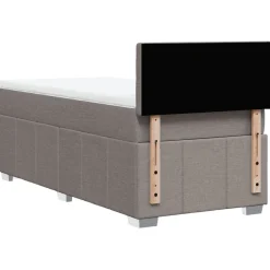 Łóżko kontynentalne z materacem taupe tkanina 80x200 cm