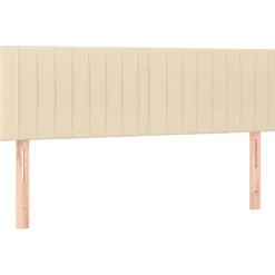 Łóżko Kontynentalne z Materacem Kremowe Do Sypialni Pokoju 140x190 cm