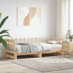Łóżko rozsuwane 2x(80x200) cm lite drewno sosnowe