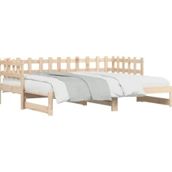 Łóżko rozsuwane 2x(80x200) cm lite drewno sosnowe