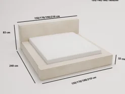 Łóżko tapicerowane ARMANI 140x200 beżowe z pojemnikiem
