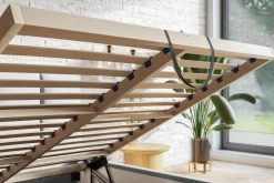 Łóżko tapicerowane INES Slim 90x200 ze stelażem drewnianym