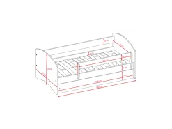 Łóżko Babydreams białe Sen z szufladą materac piankowy 180x80
