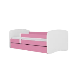 Łóżko Babydreams różowe Bez wzoru z szufladą materac piankowy 160x80
