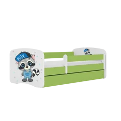 Łóżko Babydreams zielone Szop z szufladą materac piankowy 180x80