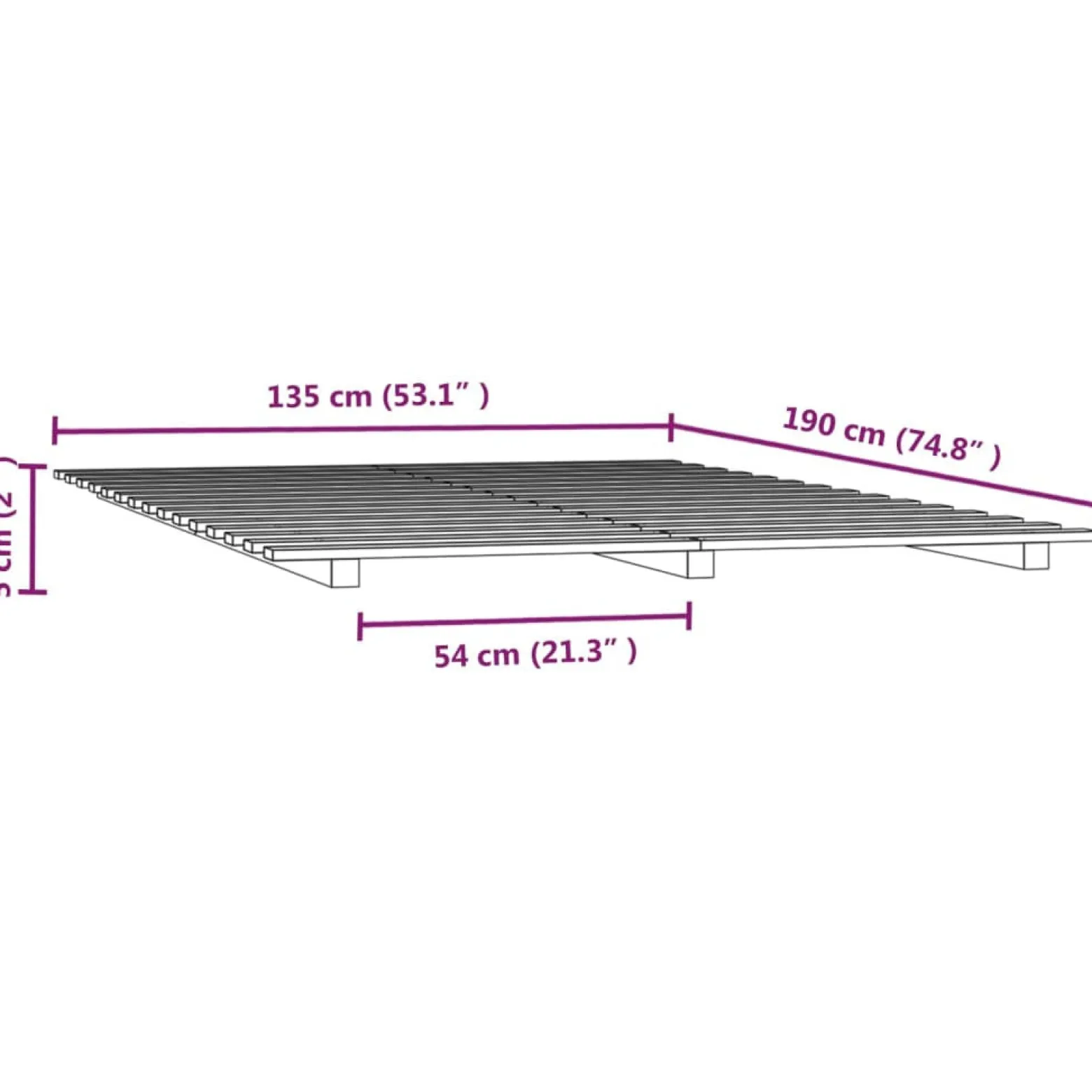 Łóżko Drewniane Rama Łóżka Sofa Biała Do Sypialni Pokoju 135x190 cm