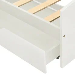 Łóżko Drewniane Rama Łóżka Sofa Biała Do Sypialni Pokoju 90 x 200 cm
