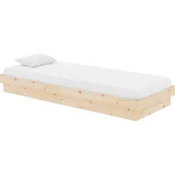 Łóżko Drewniane Rama Łóżka Sofa Brązowe Do Sypialni Pokoju 75x190 cm