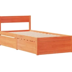 Łóżko Drewniane Rama Łóżka Sofa Brązowe Do Sypialni Pokoju 75x190 cm