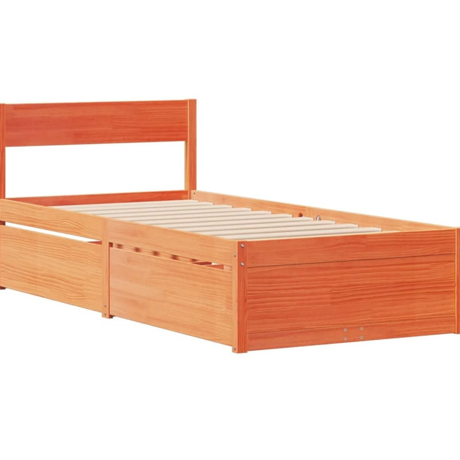 Łóżko Drewniane Rama Łóżka Sofa Brązowe Do Sypialni Pokoju 75x190 cm