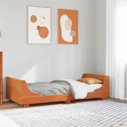 Łóżko Drewniane Rama Łóżka Sofa Brązowe Do Sypialni Pokoju 90x190 cm