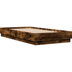 Łóżko Drewniane Rama Łóżka Sofa Brązowe Do Sypialni Pokoju LED 75x190 cm