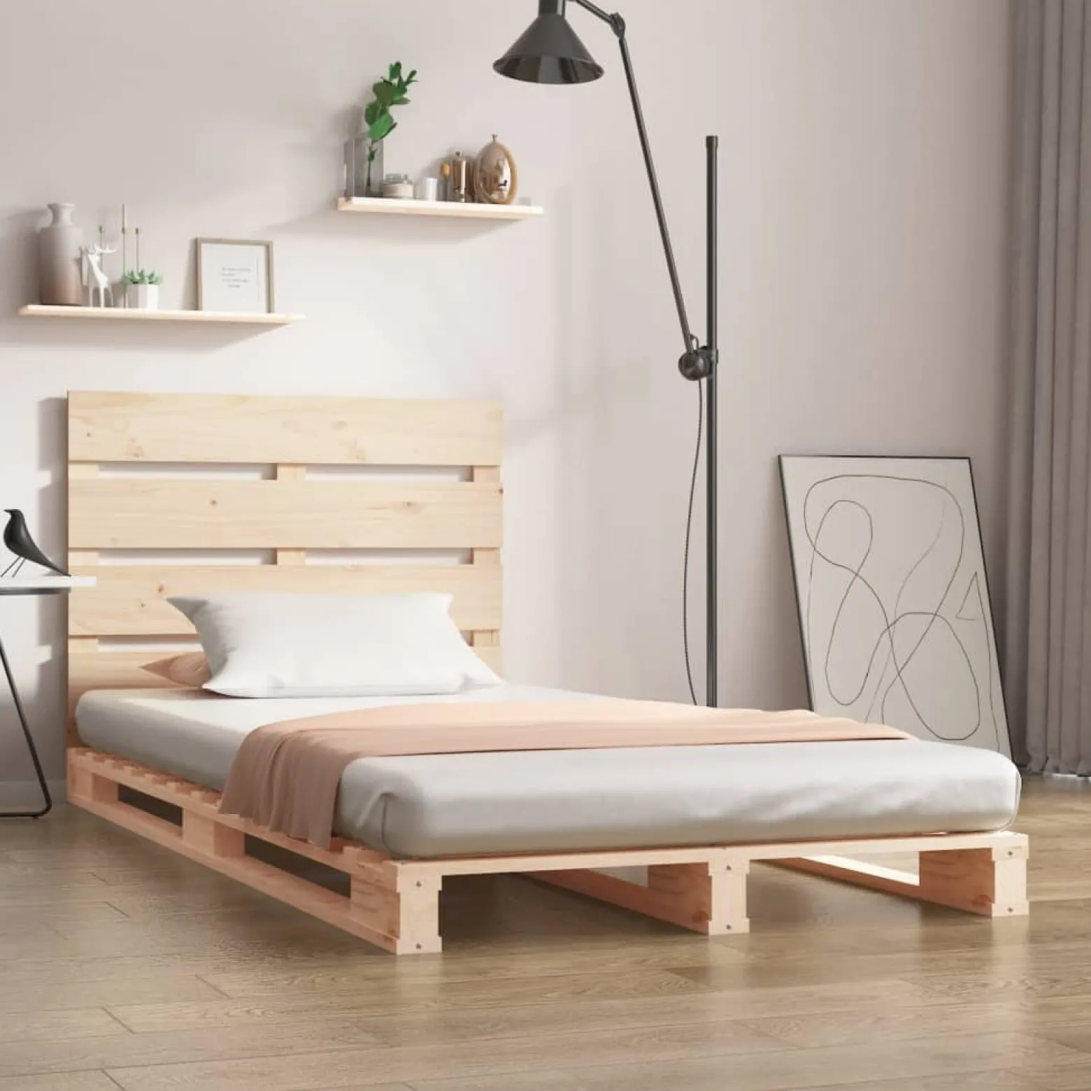 Łóżko Drewniane Rama Łóżka Sofa Brązowe Do Sypialni Pokoju 90x200 cm