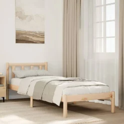 Łóżko Drewniane Rama Łóżka Sofa Brązowe Do Sypialni Pokoju 80x220 cm