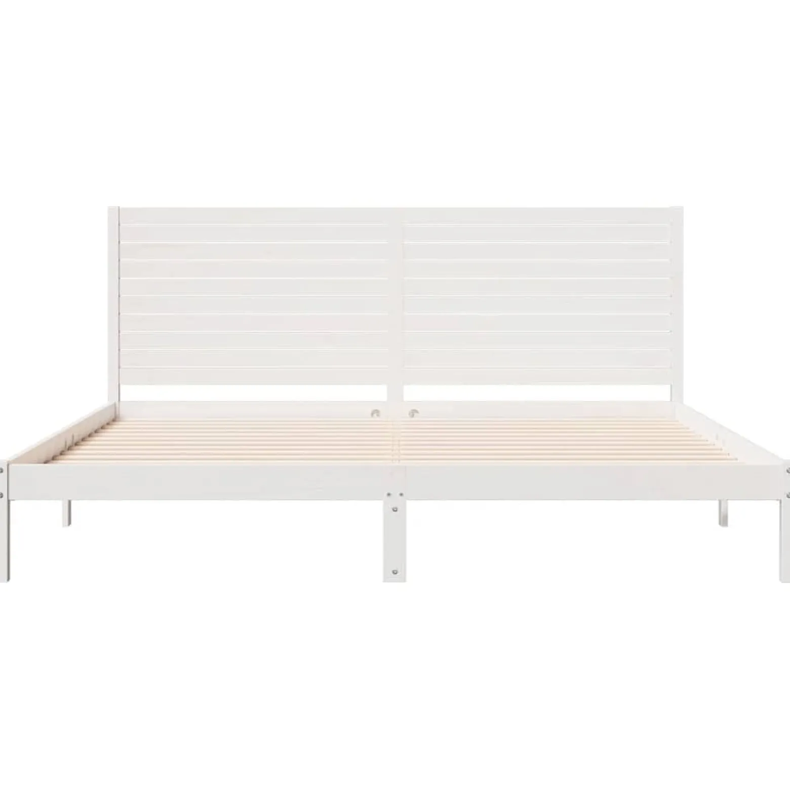 Łóżko Drewniane z Regałem Rama Łóżka Ze Stelażem Biała 200x220 cm