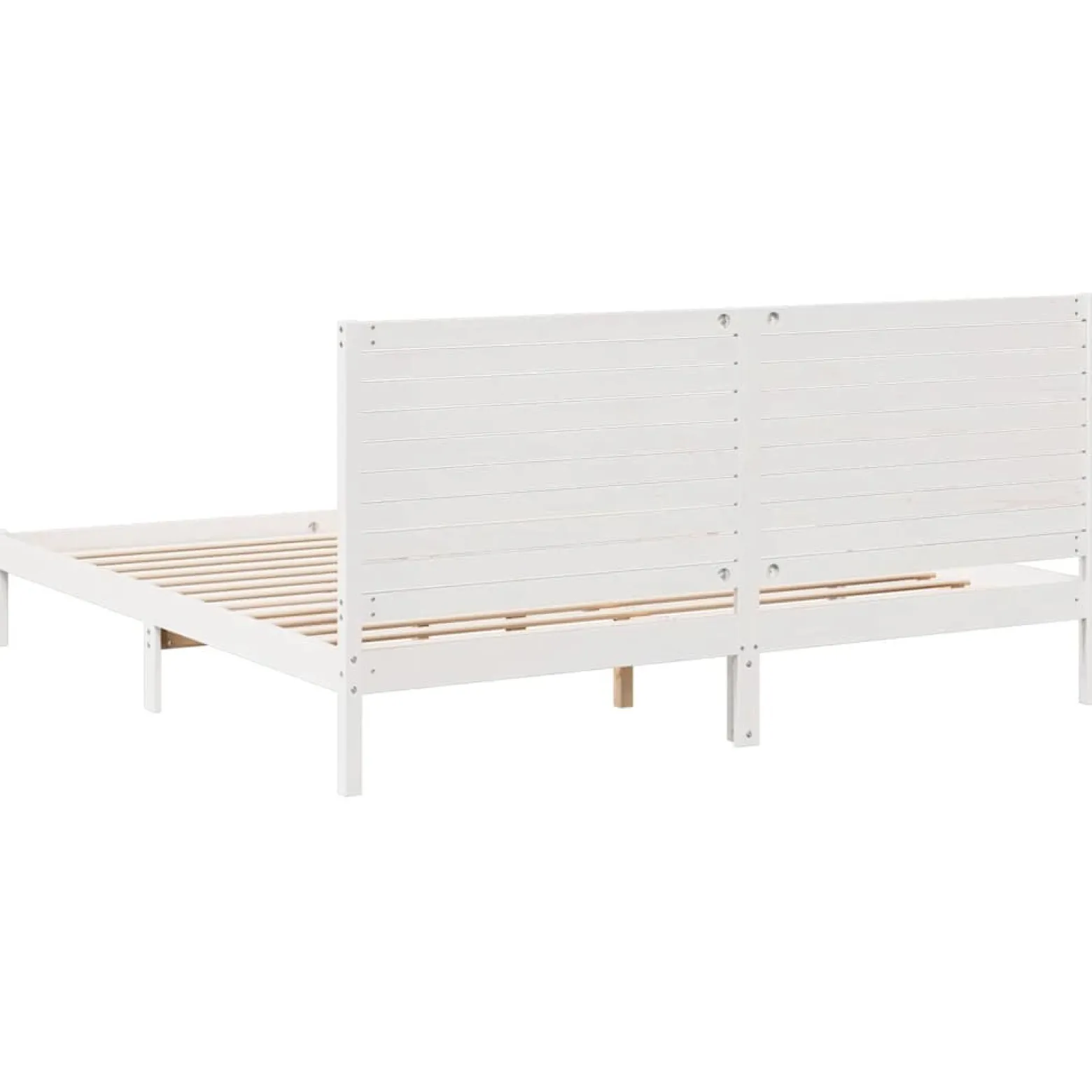 Łóżko Drewniane z Regałem Rama Łóżka Ze Stelażem Biała 200x220 cm