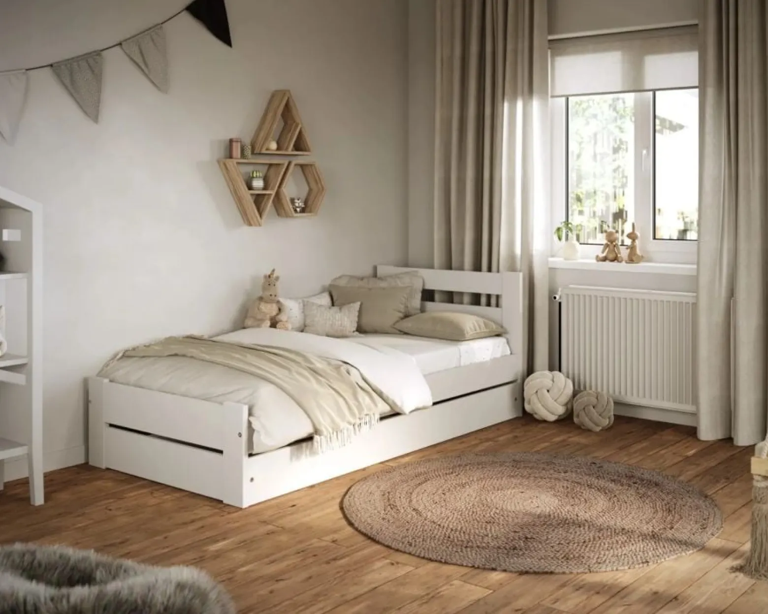 Łóżko dziecięce EMIL 160x80 białe bez szuflady/bez materaca