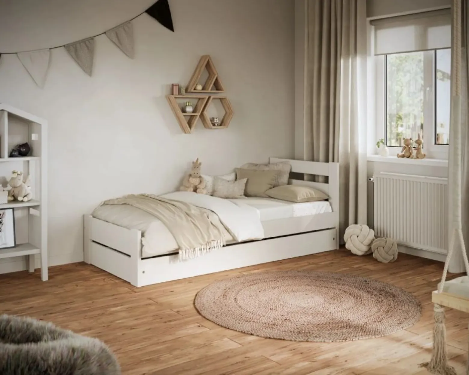 Łóżko dziecięce EMIL 160x80 białe bez szuflady/bez materaca