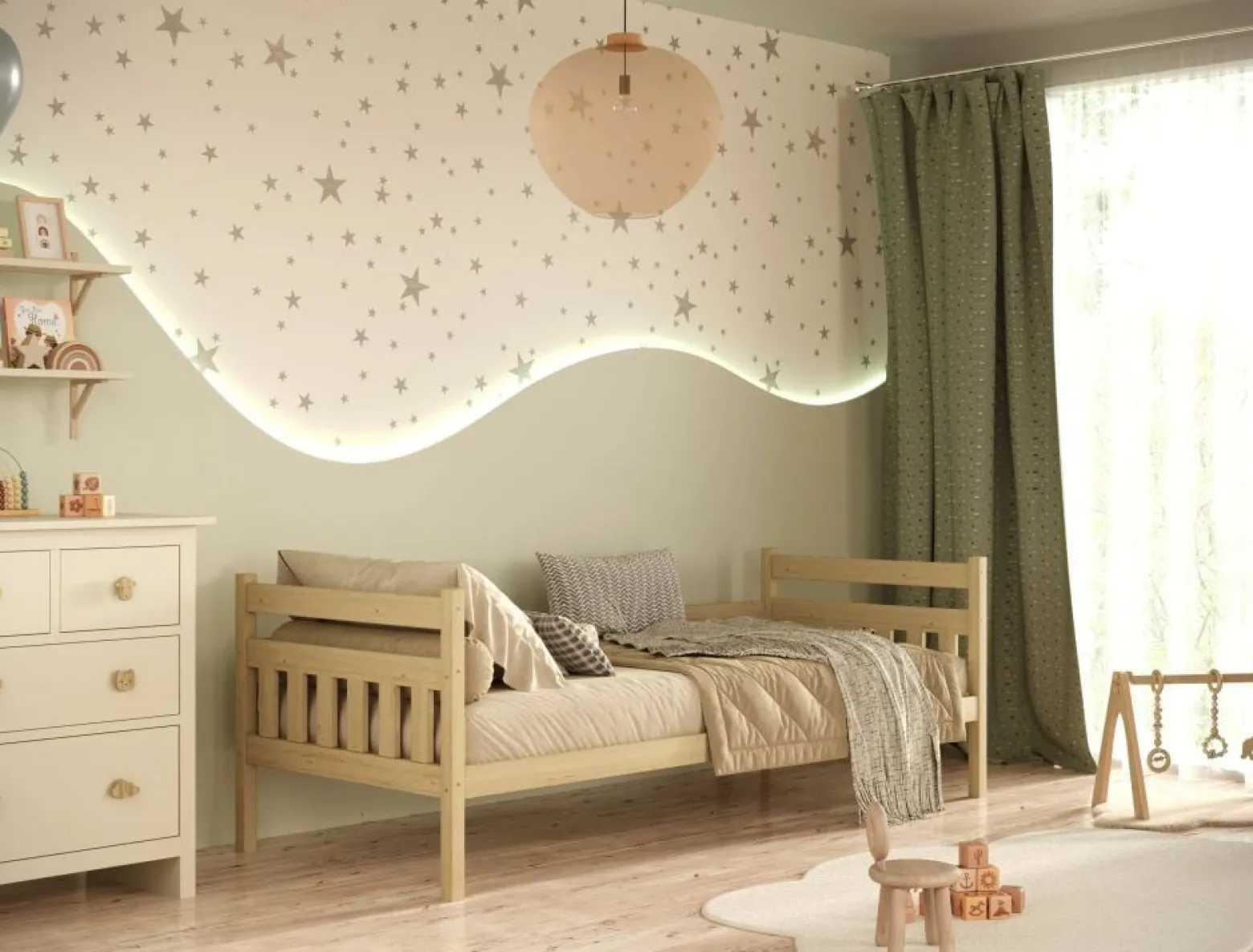 Łóżko dziecięce LULEK 160x80cm sosna drewniane bez szuflady/bez materaca