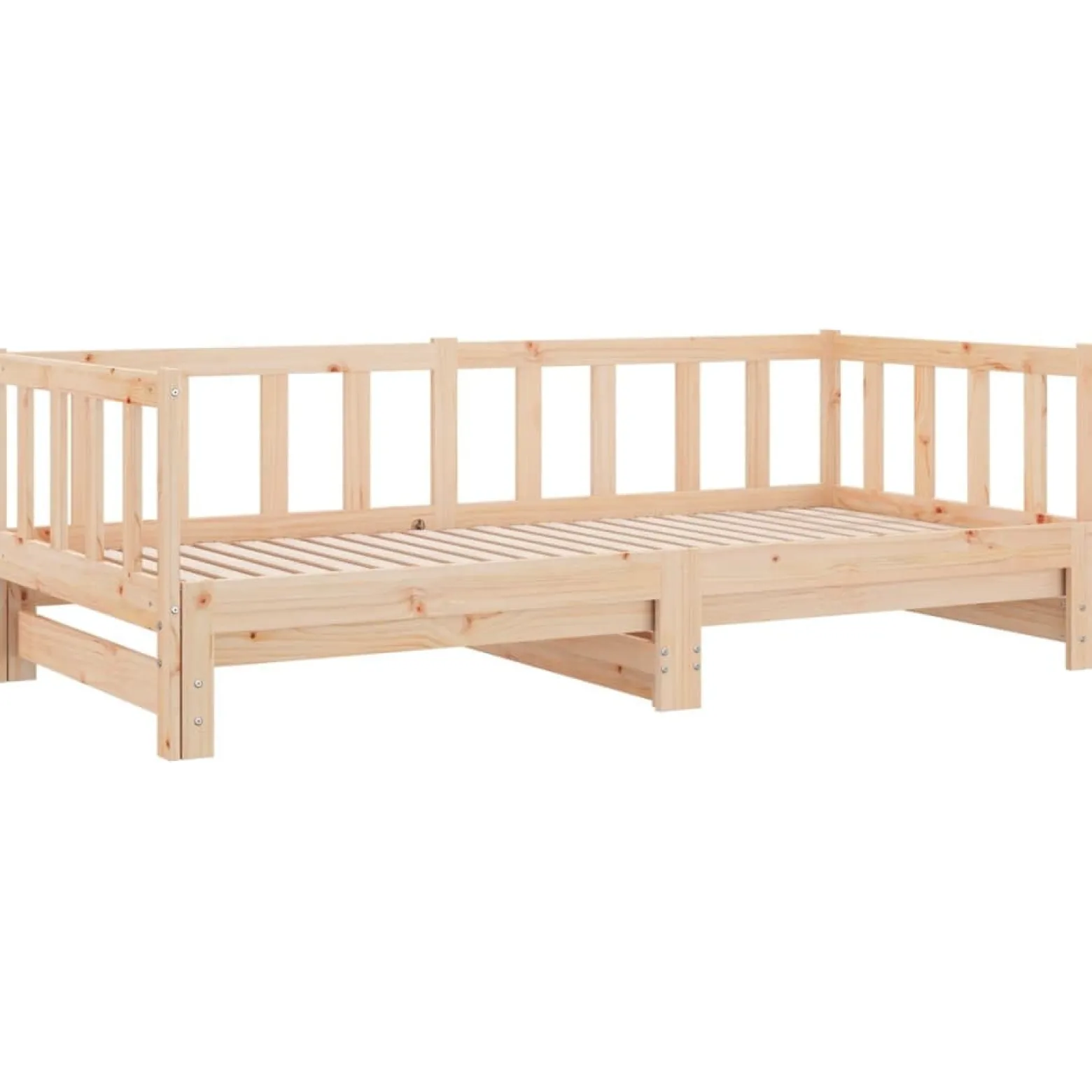 Łóżko Dzienne Rozsuwane Sofa Rama Łóżka Drewniana Brąz 90x200 cm