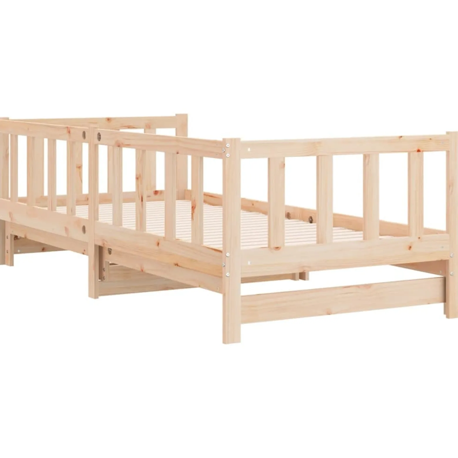Łóżko Dzienne Rozsuwane Sofa Rama Łóżka Drewniana Brąz 90x200 cm