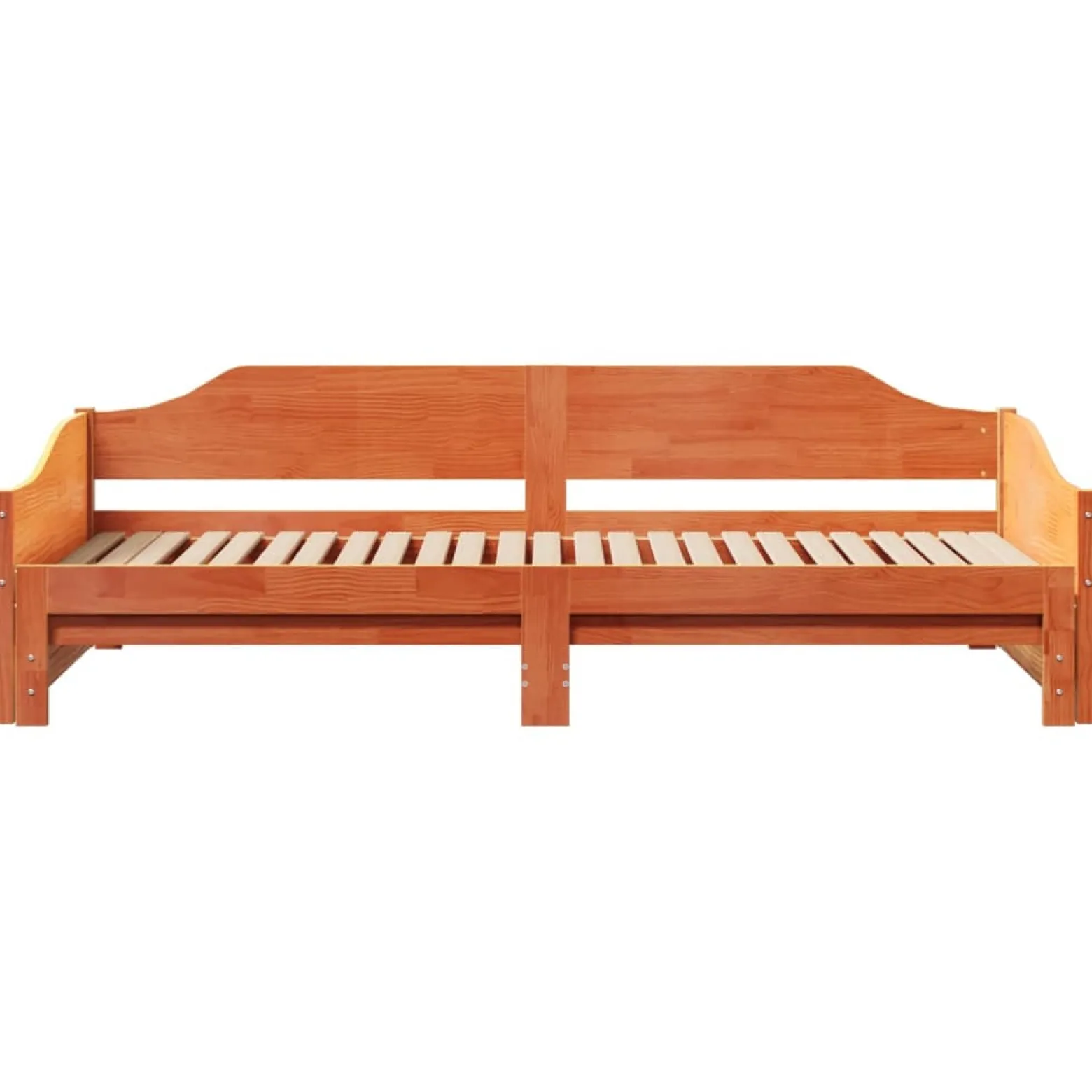 Łóżko Dzienne Rozsuwane Sofa Rama Łóżka Drewniana Brąz 90x190 cm