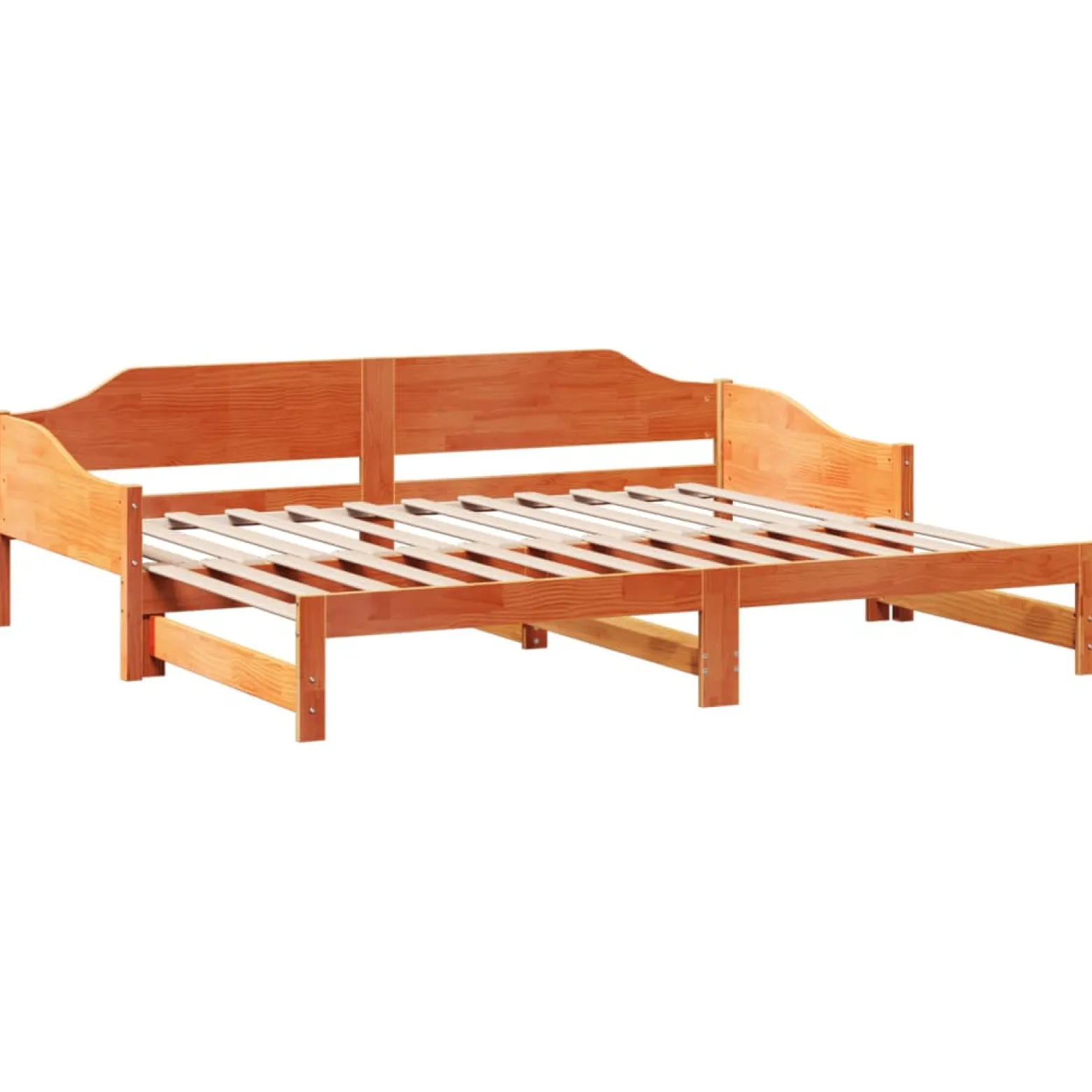 Łóżko Dzienne Rozsuwane Sofa Rama Łóżka Drewniana Brąz 90x190 cm