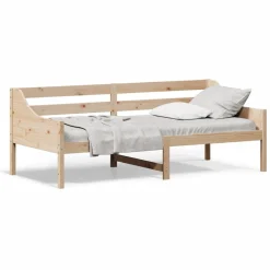 Łóżko Dzienne Sofa Rama Łóżka Drewniana Brązowa 90x200 cm