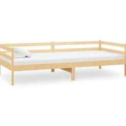 Łóżko dzienne z materacem 90x200 cm lite drewno sosnowe