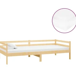 Łóżko dzienne z materacem 90x200 cm lite drewno sosnowe