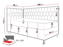 Łóżko kontynentalne Filip Junior 3 90x200, Strona: Lewa