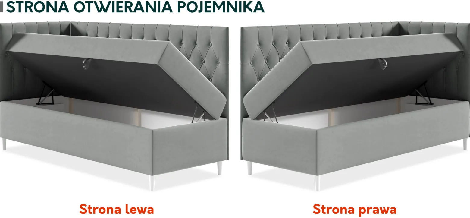 Łóżko kontynentalne Filip Junior 3 90x200, Strona: Lewa