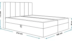 Łóżko kontynentalne FOX 180x200 - Beżowe