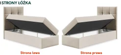 Łóżko kontynentalne Mini 2 90x200, Strona: Lewa