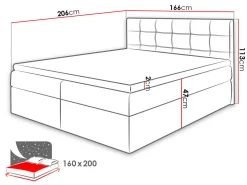 Łóżko kontynentalne Nele 160x200