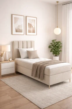 Łóżko kontynentalne Nina Box 90x200 z nogami riviera 21